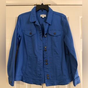 Norm Thompson Women's Cobalt Blue Button-Front Jean Jacket